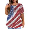 Women's Large Size T-Shirt Casual Tie-dye Round Neck Short Sleeve Top
