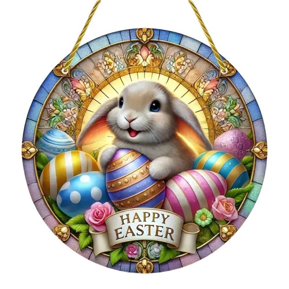 

Easter Catcher, Round Acrylic Hanging Decoration, Novelty Home Decor, Perfect Durable for Bedroom, Store, Office, Kitchen 15x15cm