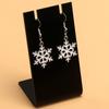Snowflake Drip Glaze White Dangle Earrings - Elegant Christmas Gift for Women