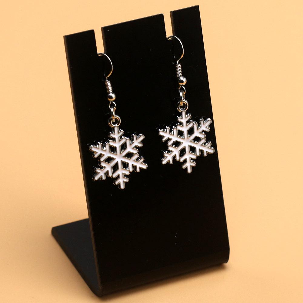 

Snowflake Drip Glaze White Dangle Earrings - Elegant Christmas Gift for Women Cartoon