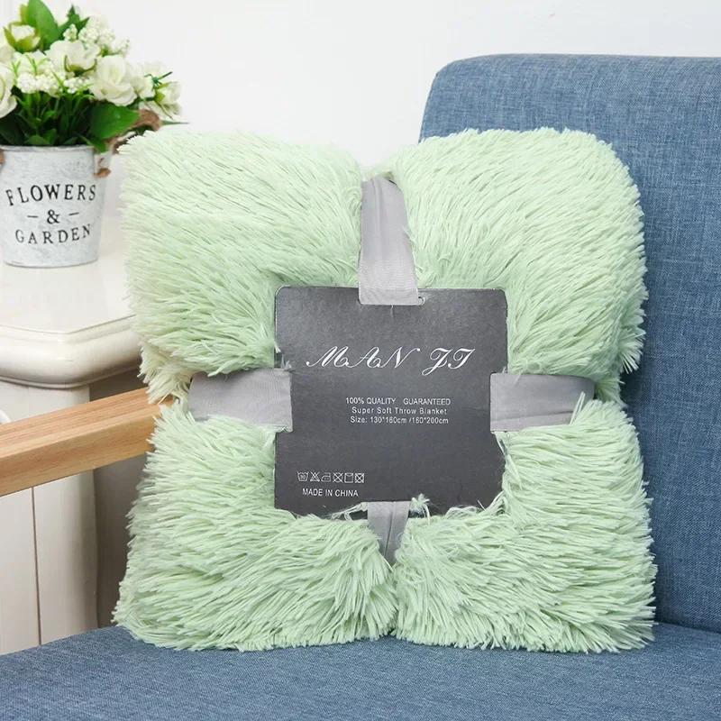 Double Layer Plush Warm Winter Throw Blanket Home Bedspread on The Bed Plaid Chair Towel Sofa Cover Lamb Bed Blankets and Throws