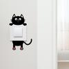 Removable Switch Sticker Cute Black Cat Light Switch Sticker Cartoon Cat PVC Wall Decals for DIY Home Wall Switch Decor