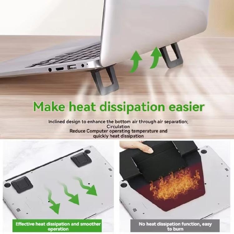 2Pcs Foldable Laptop Stand Portable Laptop Stand Invisible Cooling Laptop Stand Cooling Office Footpad Notebook Tablets