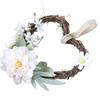 Simulation Heart Shaped Wreath Front Door Garland Wall Hanging Rattan Spring Wreath for Valentine'S Day Yard Garden Summer Party