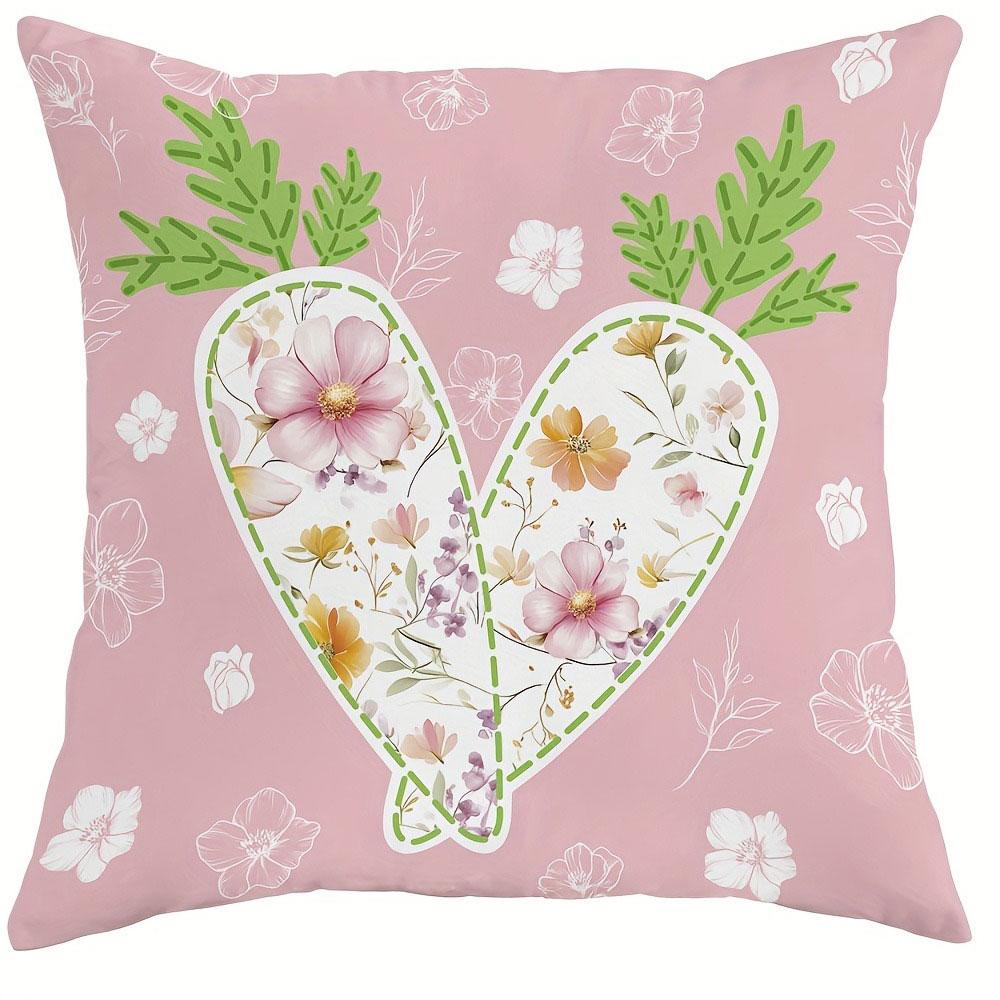 Весенний цветочный принт Нордический домашний декор Наволочка Спальня Гостиная Диван Декор Полиэстеровая наволочка для подушки на молнии 45x45cm