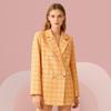 Blazer da Donna a Quadri Doppiopetto Vestibilità Larga Manica Lunga Giacca Casual Stampa Capispalla Top Casual