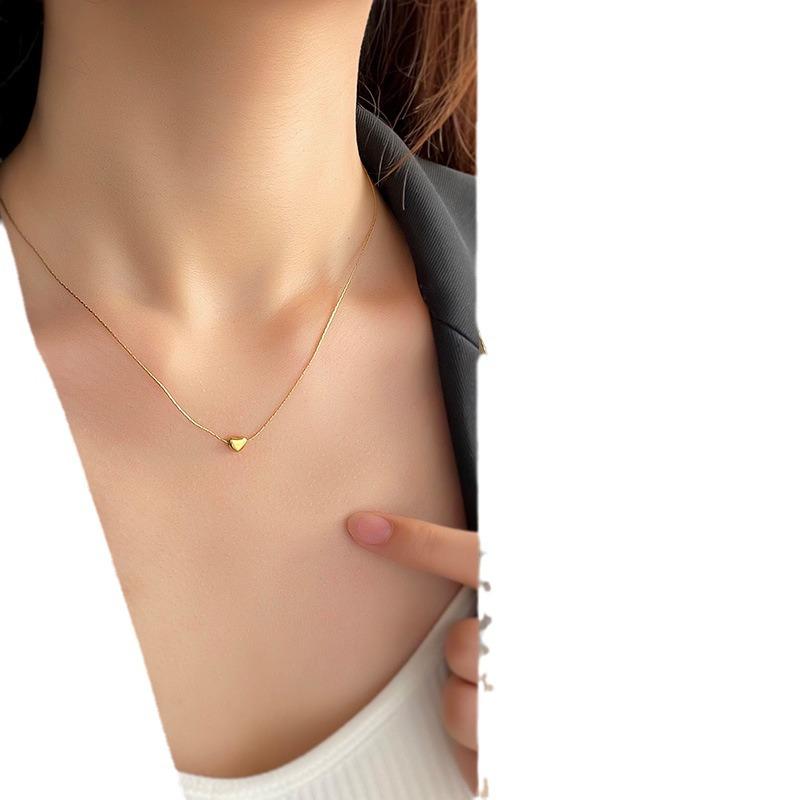 New 2024 Summer Women's Titanium Steel Irregular Heart Necklace - Short, Light, Luxury Clavicle Chain Jewelry