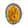 Amber 'Inspiration' Silver Ring