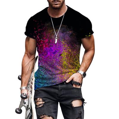 Letná móda Colored Spots Pánske tričko 3D Trend Osobnosť Hip Hop streetwear Voľný čas harajuku Tričká s krátkym rukávom s výstrihom do O