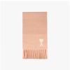 Ami Heart Logo Fringe Muffler Aw0004 680