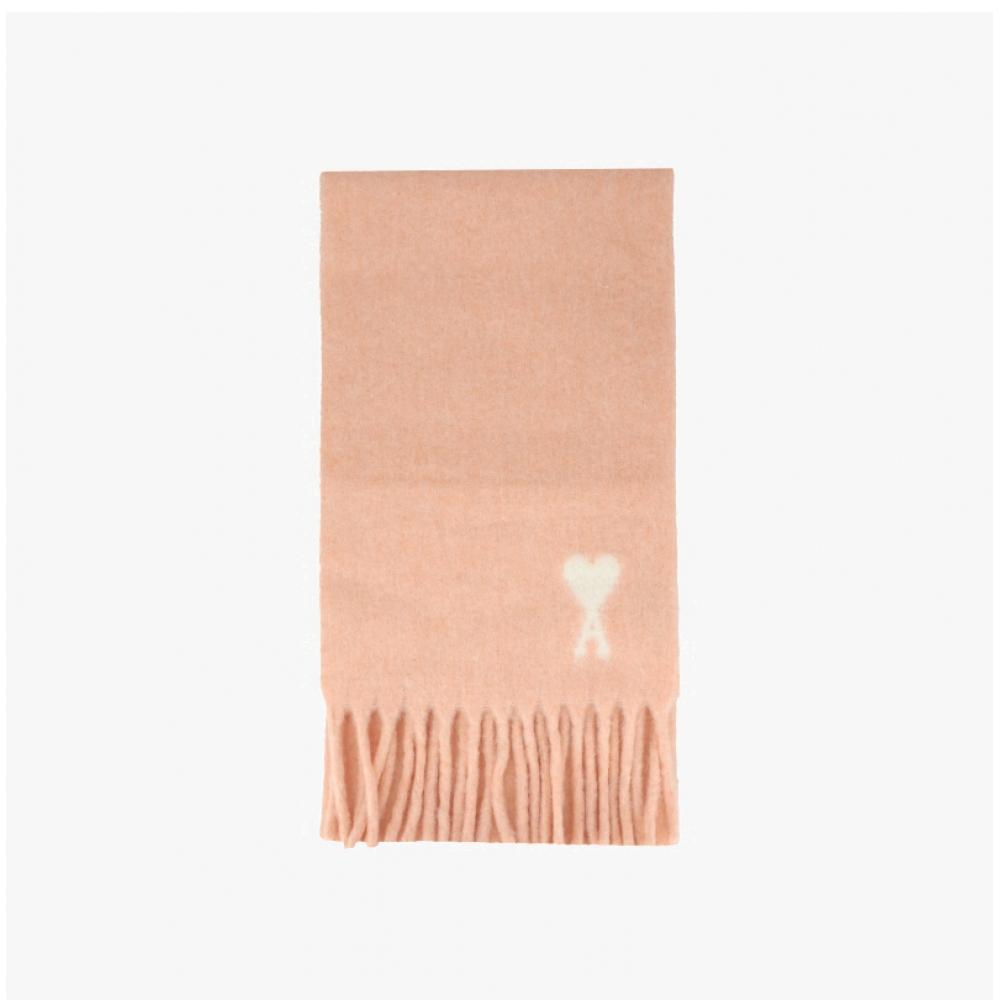 Ami Heart Logo Fringe Muffler Aw0004 680