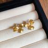 Silver needle sequined three-dimensional flower stud earrings fashionable light luxury high-end earrings niche trend cold wind earrings wholesale