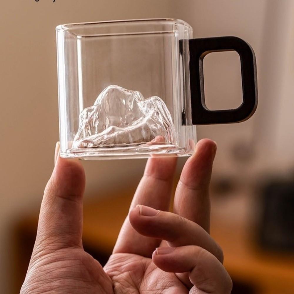 High-Temperature Resistant Clear Glass Cup Thicken Coffee Mug Latte Glass Cup Household