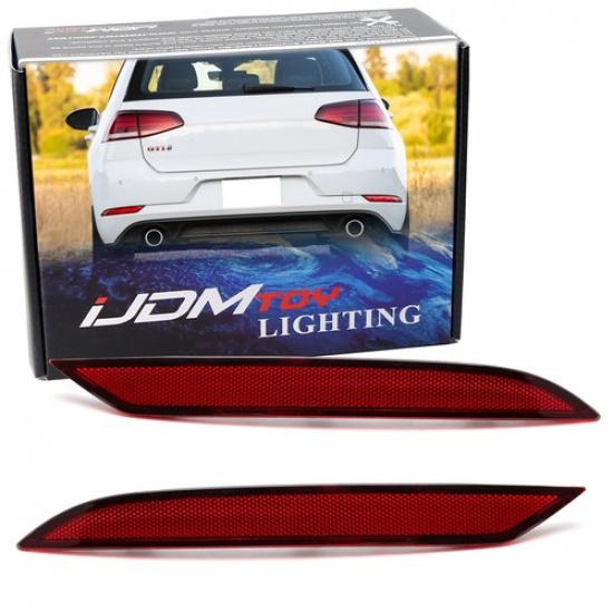 LH RH OE-Spec Rear Bumper Reflector Lens Replacement For VW 2017-21 MK7 Golf GTI