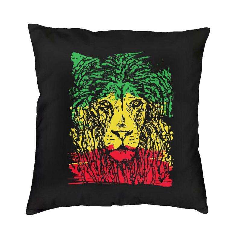 Lion Of Judah Rasta Jamaican Reggae Cushion Cover 45x45cm Home Decor Printing Throw Pillow for Living Room Doublesided