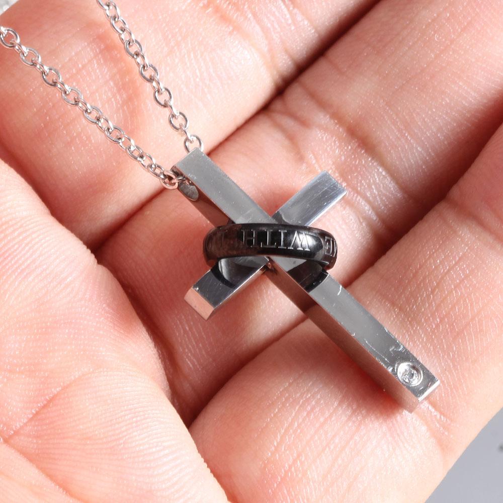 2025 Unique Creative Design Stainless Steel Cross Couple Necklace - Versatile and Fashionable