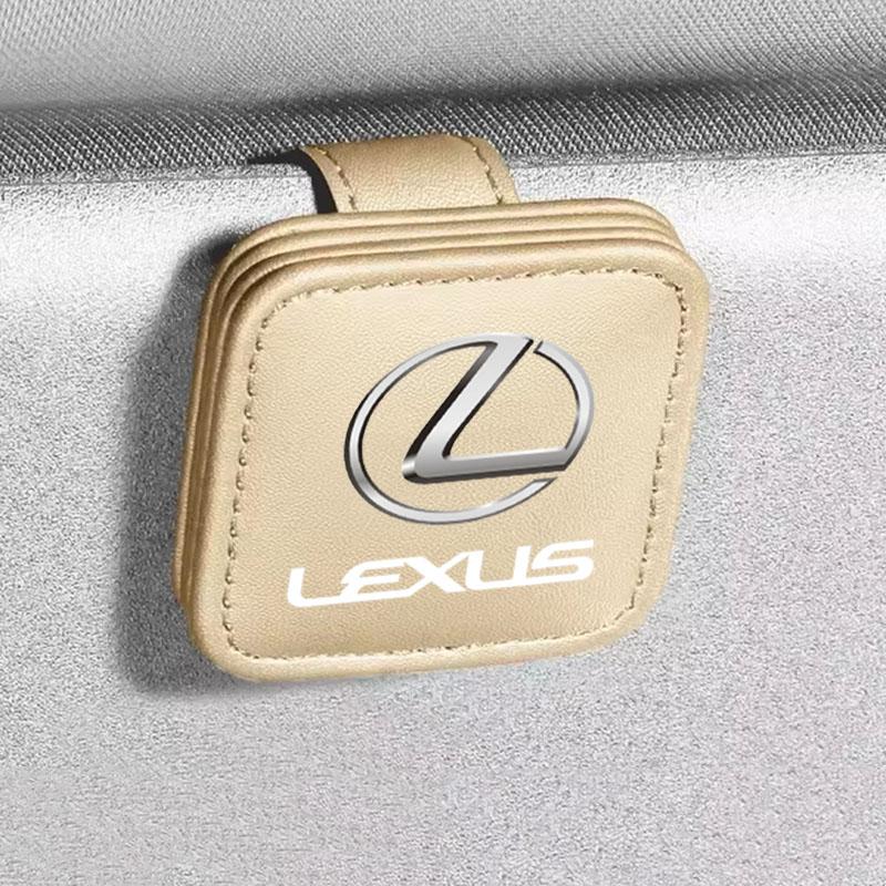 Car Sunglasses Holder Magnetic Leather Clip Ticket Holder For LEXUS RX300 RX330 RX350 IS250 LX570 Is200 Is300 Ls400 Accessories