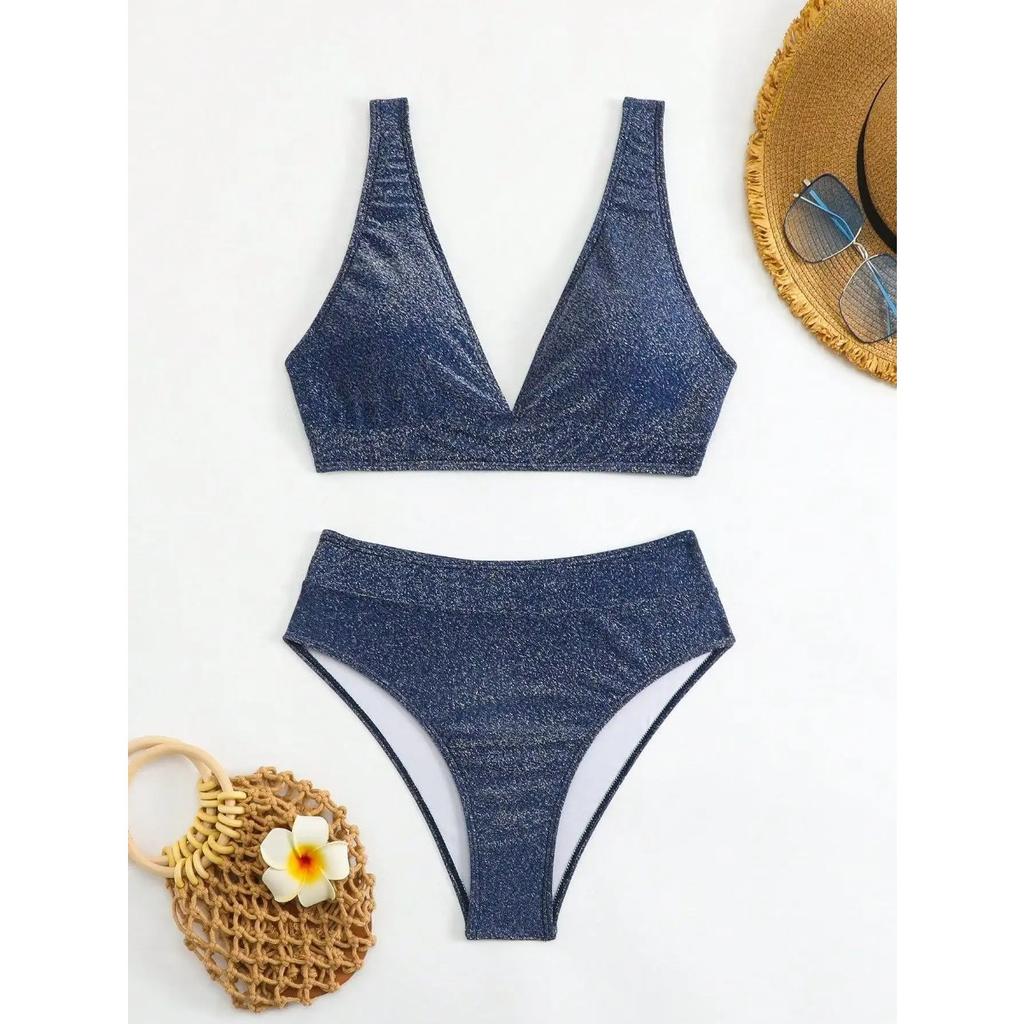 Sexy Glitter Female Swimsuit High Waist Bikini Summer Women Swimwear Push Up Two-piece Bikini set Bather Bathing Suit Biquinis