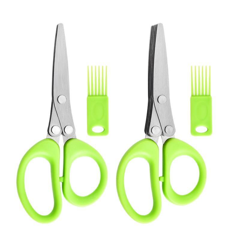 3/5 Layer Sharp Multifunctional Kitchen Scissors Rustproof Stainless Steel Herb Cutter for Kitchen Meal Preparation