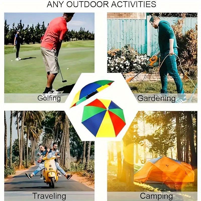 1pc/ 2pcs Drooping Fishing Hat Umbrella,  Adult Hat Umbrella, Head-wearing Umbrella Men and Women Outdoor Folding Sun Umbrella