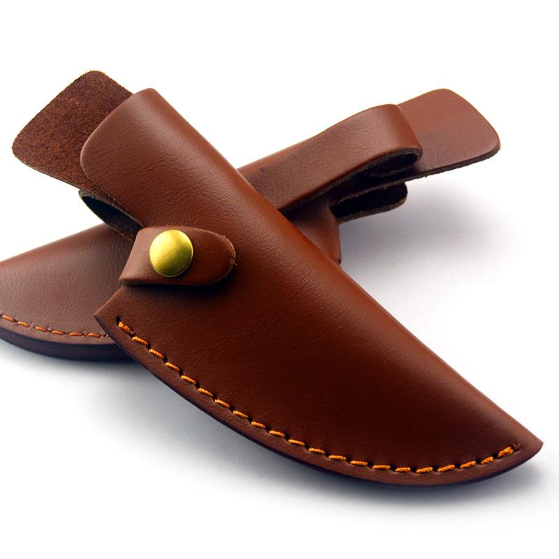 Fixed Blade Knife Straight Holder Cowhide Scabbard  Knife Cover Leather Sheath Case Hunting Knife Holsters Belt Buckle