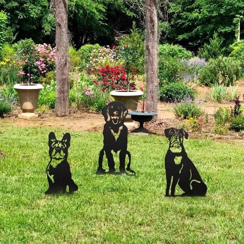 Garten Metall Hundestatuen Outdoor Tierdeko