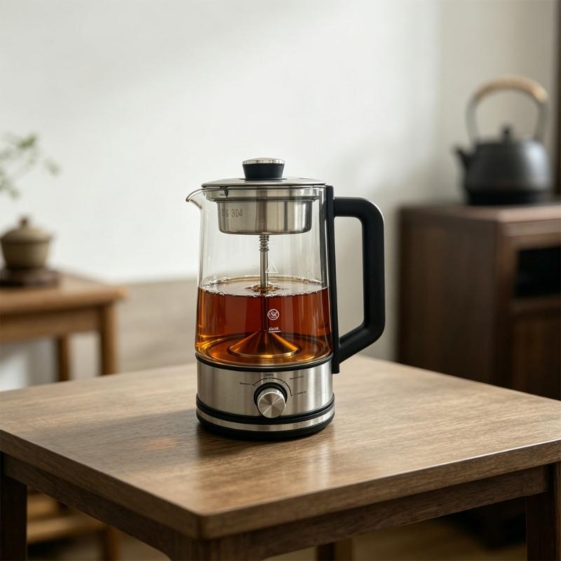 Automatic Steam Tea Maker With Nonrust Steel And High Borosilicate Glass For Healthy Brewing Perfect For Home And Office Use