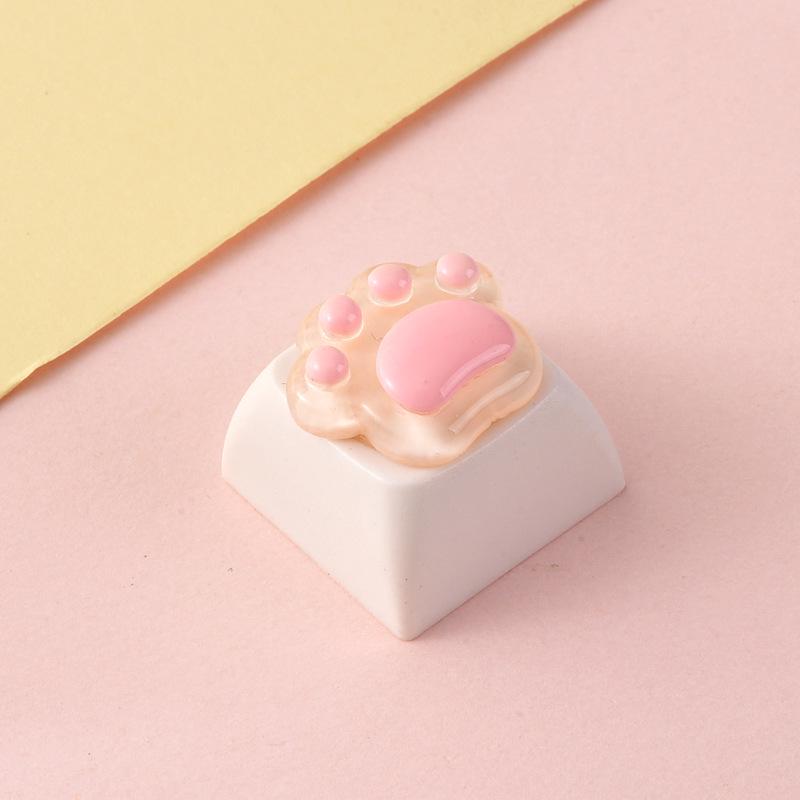 Transparent 3D Cat Paw DIY Keycap for Universal Mechanical Keyboards