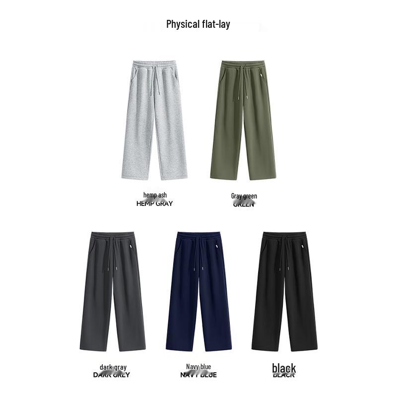 Fingercroxxit Men's Fleece-Lined Straight-Leg Casual Pants