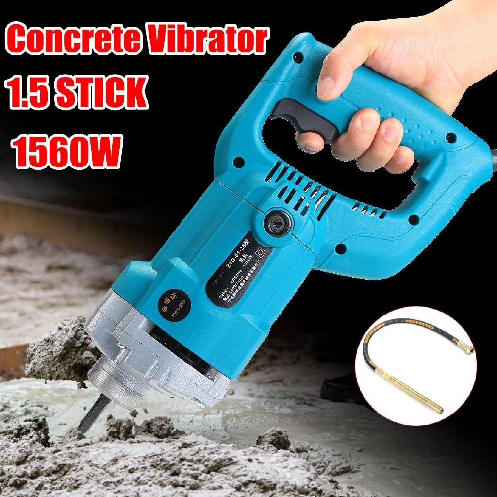 220V 5000 VPM Concrete Vibrators Electric Cement Soil Mixer with Stick 3/4 HP- Heavy Remove Air Bubbles & Level 800W/1200W