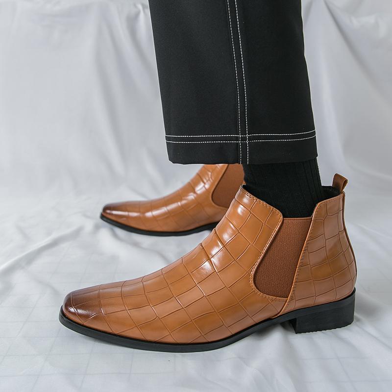 Brand Retro Comfortable Artificial Leather Ankle Boots Men 2025 Men Casual Boots High Quality Business Men Chelsea Boots
