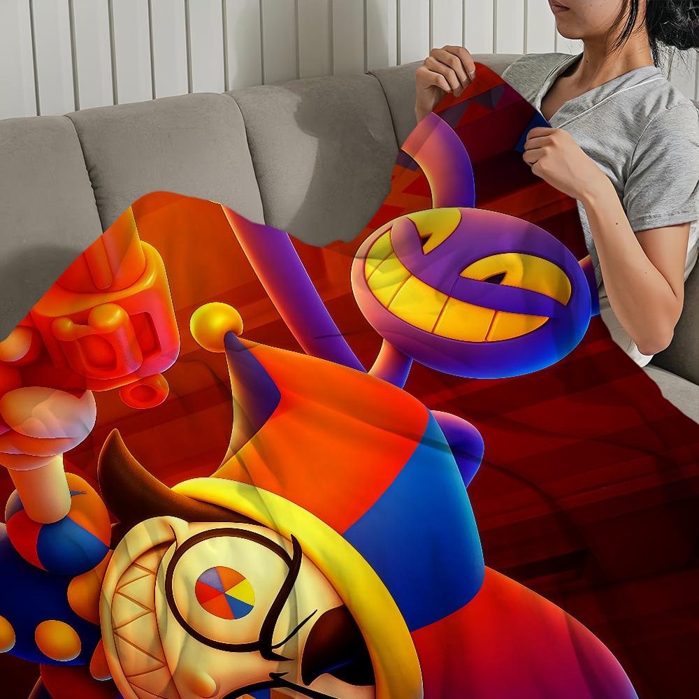 Funny Cartoon Fanart Cute D-Digital C-Circus Flannel Warm Soft Plush Blanket for Sofa Living Room Hogar Bedroom Travel Gift Home