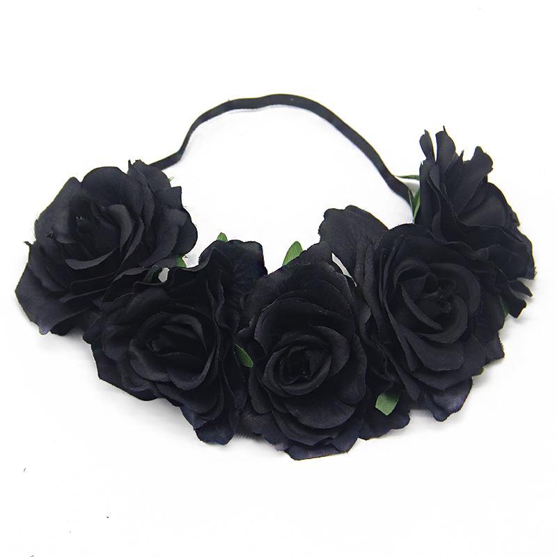 Europäisches & Amerikanisches Braut Urlaubs Rosen Girlande Stirnband für Weihnachten, Karneval, Maskenball