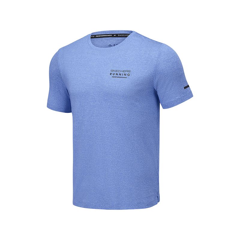 Skechers Godri Casual Moisture-Wicking Crew Neck Short Sleeve T-Shirt Men tops Persian-Blue P225M121-03Z1 S