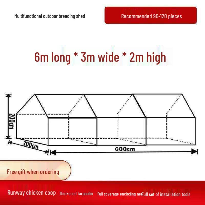 Rainproof Outdoor Free-Range Chicken Run and Coop Tunnel