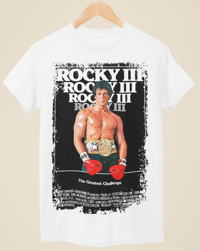 Rocky III - Movie Poster Inspired Unisex White T-Shirt Unisex T-Shirt S
