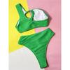 New Cut Out One Shoulder Bikini Female Swimsuit Two-pieces Bikini set High Leg Cut Bather Bathing Suit Swim Women Swimwear