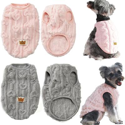 Warm In Autumn and Winter Dog Cloth Sleeveless Soft Cozy Plush Vest Puppy Winter Overall for Small Medium Pet Sweatshirt  for Dog and Cat