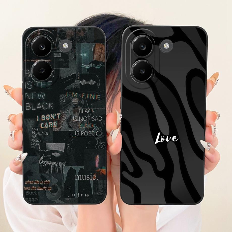 Süße Cartoon Schwarze Katze Drache Weiche Silikonhülle Für Xiaomi Poco X8 Pro Max Redmi Turbo 5 Max Handyhülle Stoßfeste Abdeckung Coque
