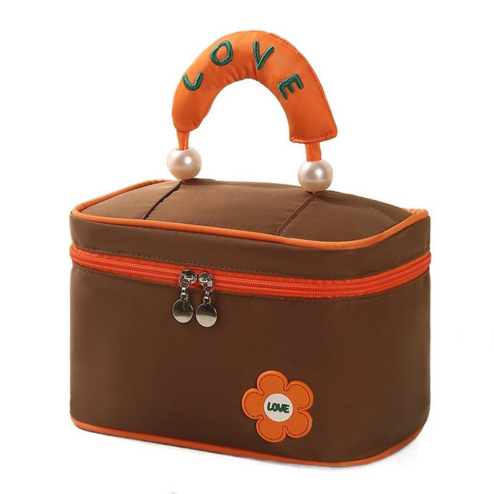 

Square Handheld Cosmetic Bag High Beauty Travel Toiletry Bag Portable Women Makeup Bag Outdoor кофейный