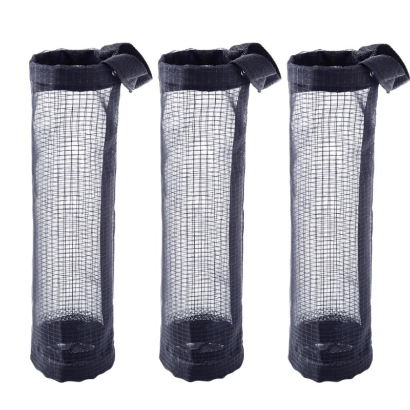 Hanging Mesh Plastic Bag Dispenser Wall Mount Trash Bag Storage Pouch Reusable Garbage Bag Organizer for Kitchen Bathroom
