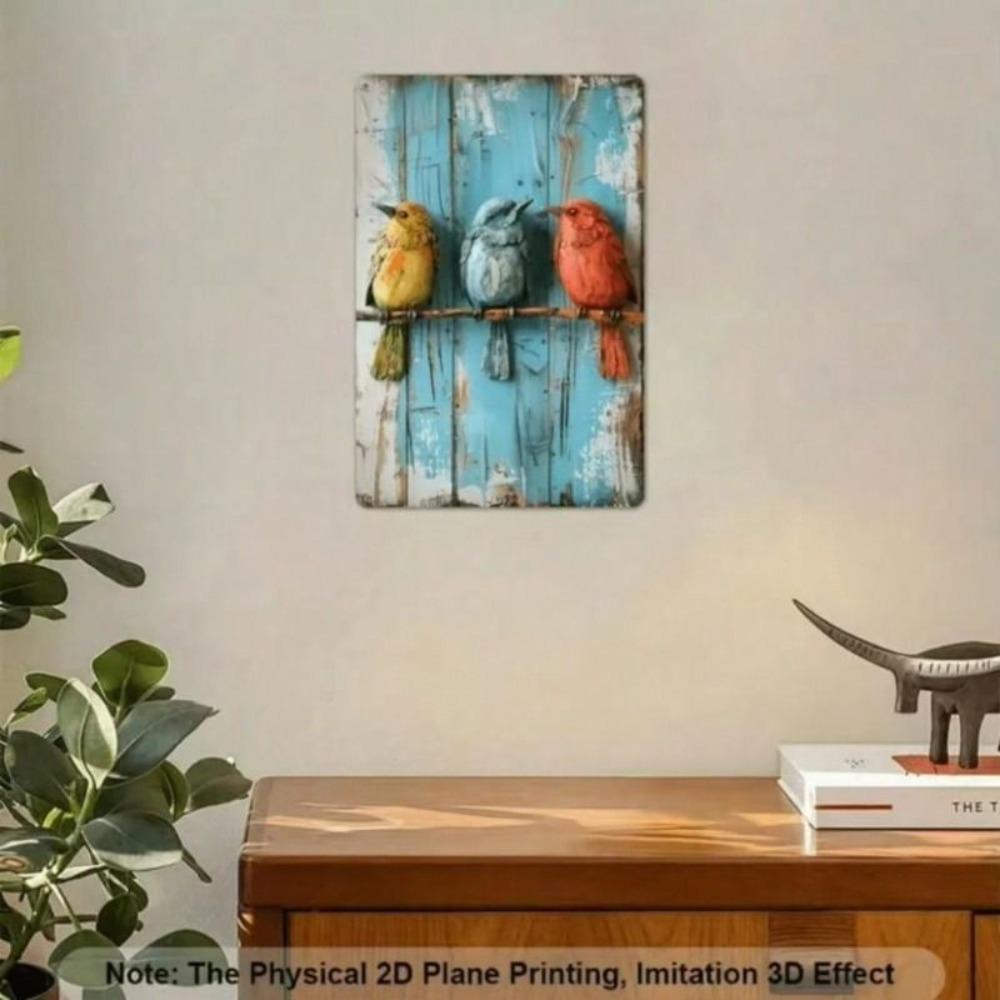 Metal Wall Art Bird Vintage Farmhouse Decor Living Room 8x12 Inch