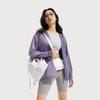 Li Ning Ice Cream Letter Zipper Hooded Comfortable Breathable Versatile Loose Jacket Women Jackets Dark-Gray Purple AFDVE46-4