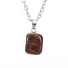 Natural Crystal Natural Stone Tiger Stone Irregular Shape Small Pendant Necklace N627