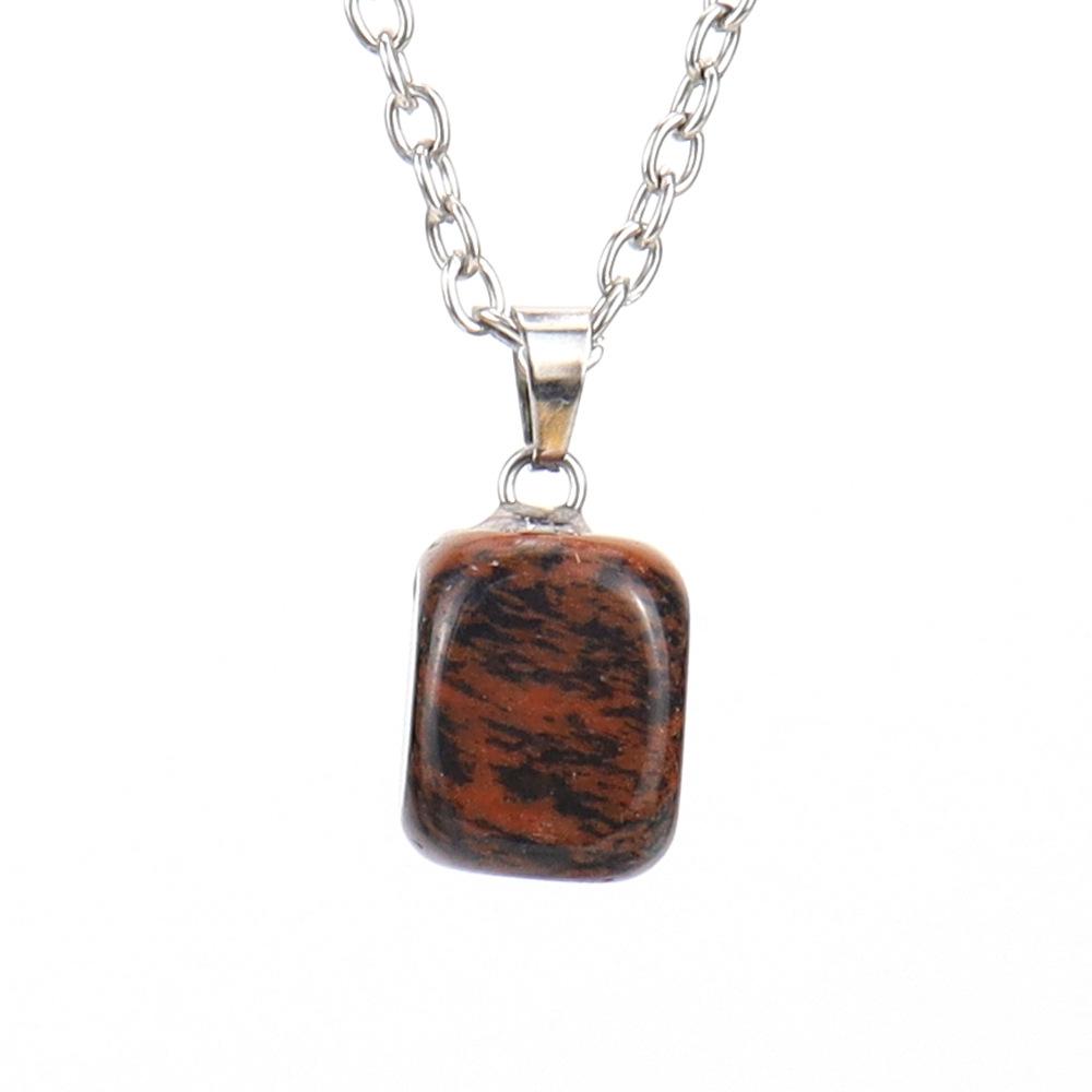 Natural Crystal Natural Stone Tiger Stone Irregular Shape Small Pendant Necklace N627
