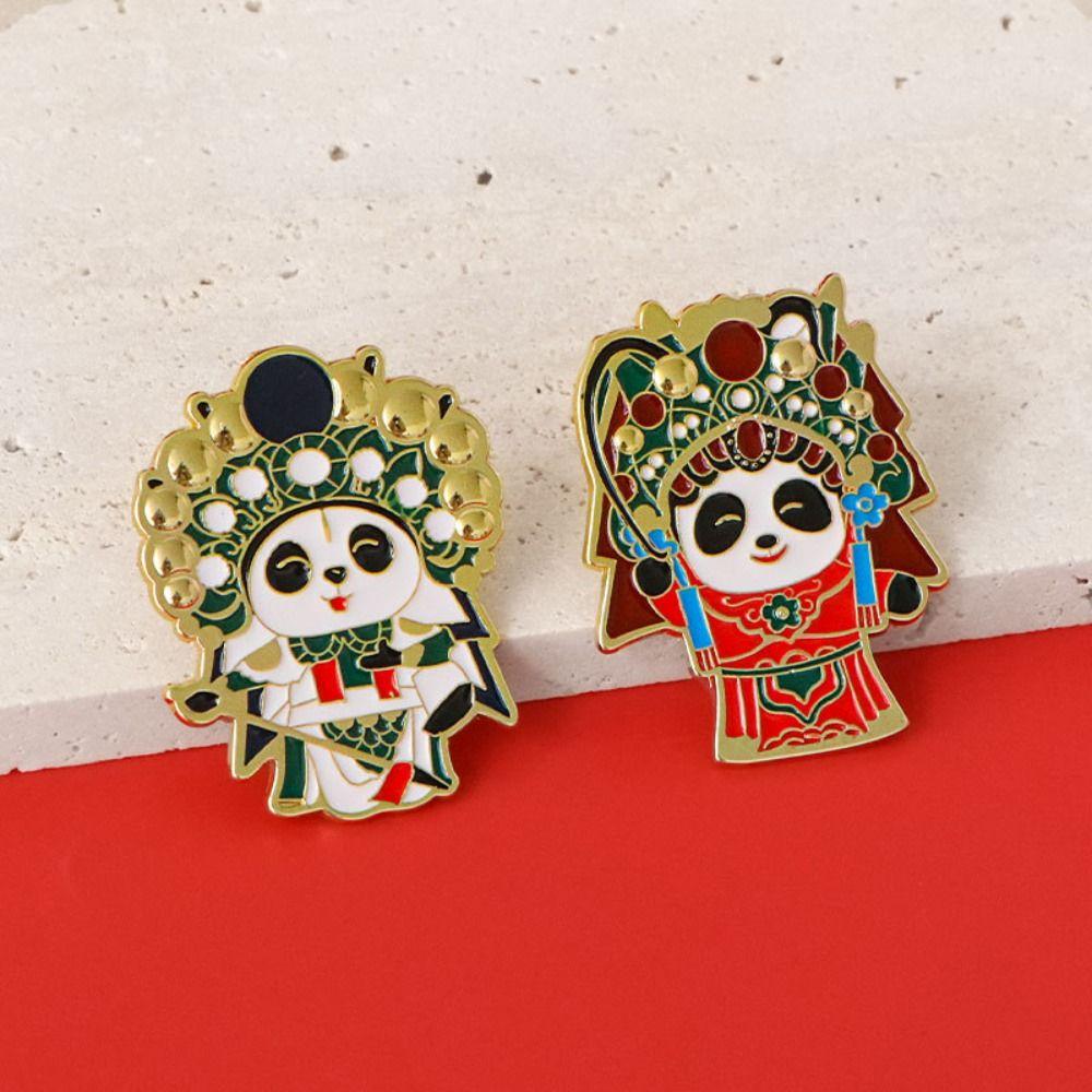 Craft Cartoon Opera Panda Badge Zinc Zinc Zinc Alloy Giant Panda Shape Badge  Fans Gifts