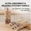 Two Tone Washable Thick Lint-Free Kitchen Rag Wet Dry Dual-use 50Pcs Per Roll for Storage Drawer Daily Household Kitchen Grease Cleaning Tasks