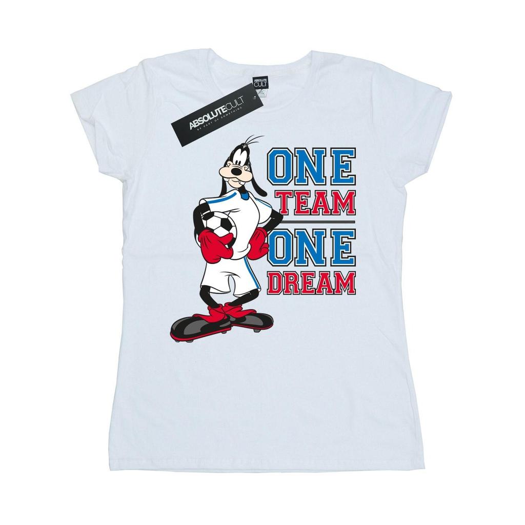 Disney Womens/Ladies Goofy One Team One Dream Cotton T-Shirt