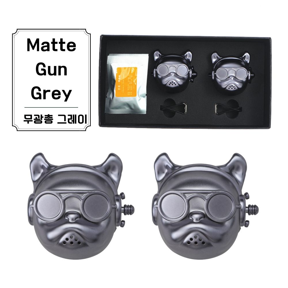 2PCS Bulldog Decoratio Black Cherry Luxury Brand Vent Fan Car Airvent Outlet Clip Interior Vehicle Decoration Car Tuyere