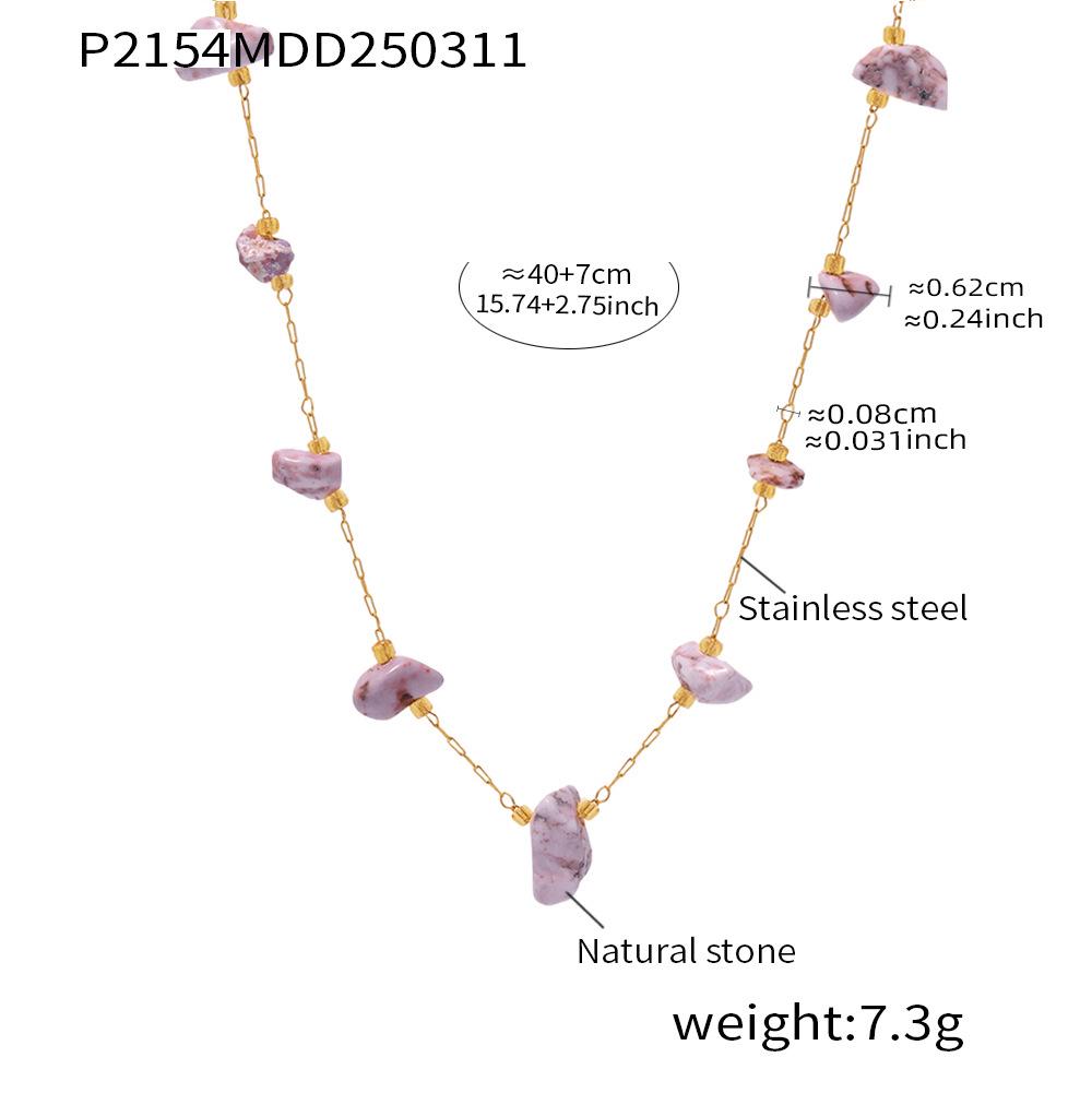 Bohemian Irregular Stone Necklace: Retro, Versatile Clavicle Chain for Women